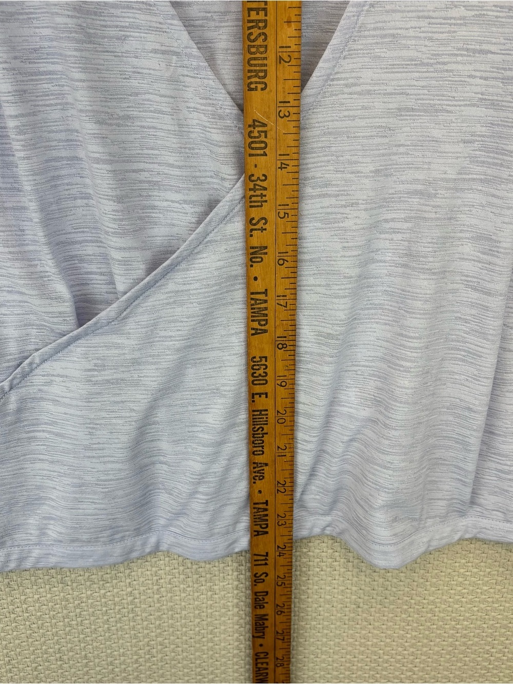 Athleta Blue Crossover Blouse Women's Medium Long Sheer Sleeves Lightweight Top - Picture 9 of 9